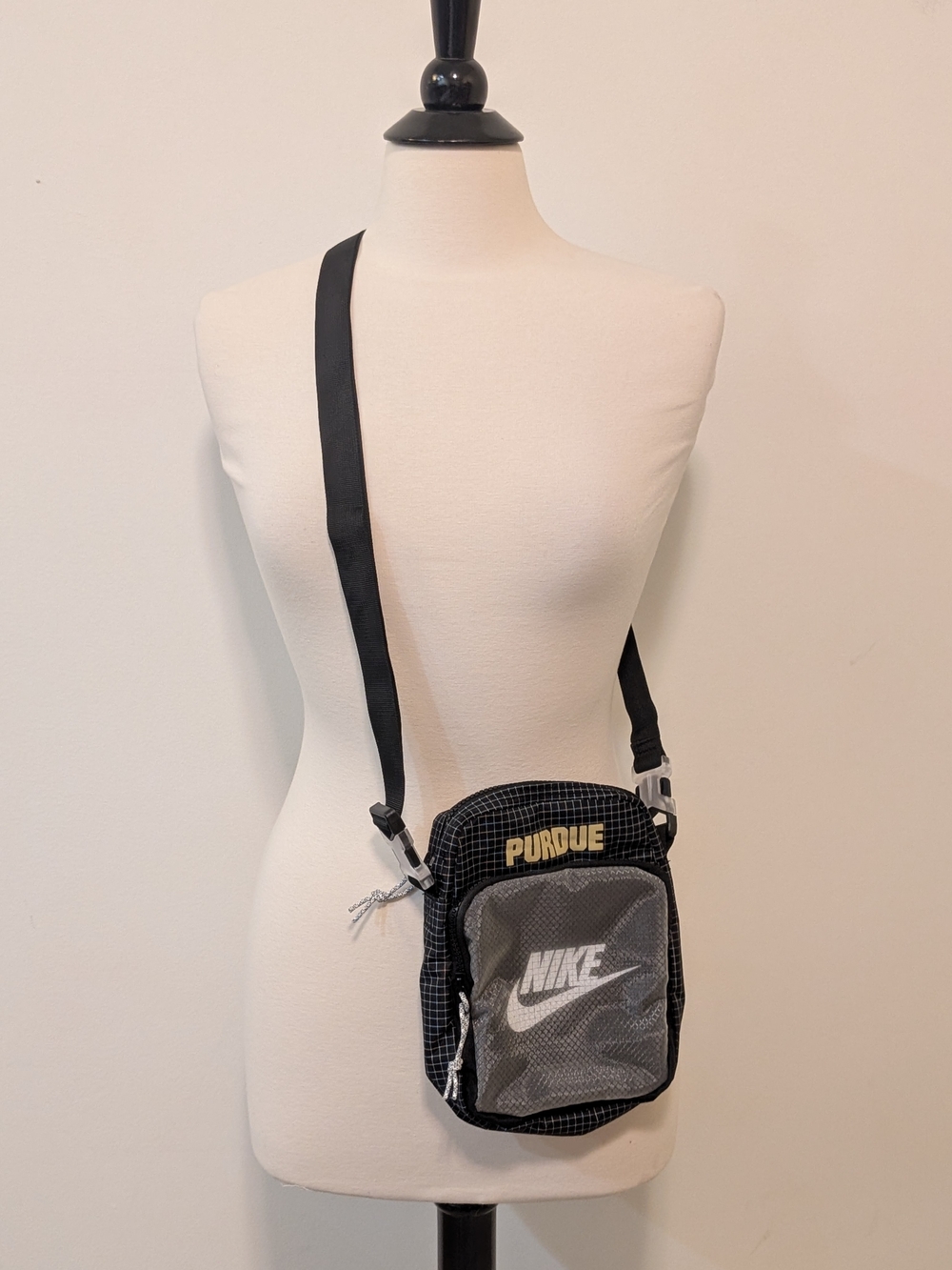 Nike Purdue University Black Nylon Lightweight Crossbody Bag